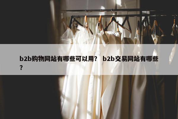 b2b购物网站有哪些可以用？ b2b交易网站有哪些？
