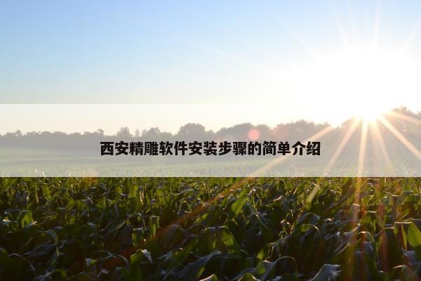 西安精雕软件安装步骤的简单介绍