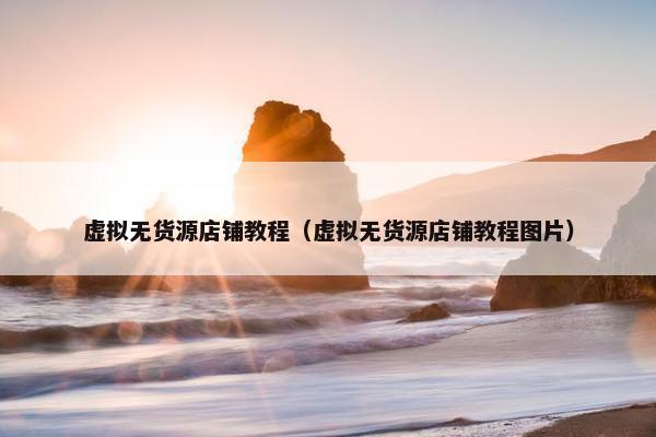 虚拟无货源店铺教程（虚拟无货源店铺教程图片）