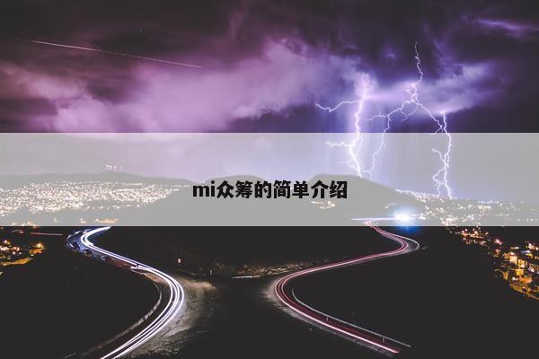mi众筹的简单介绍
