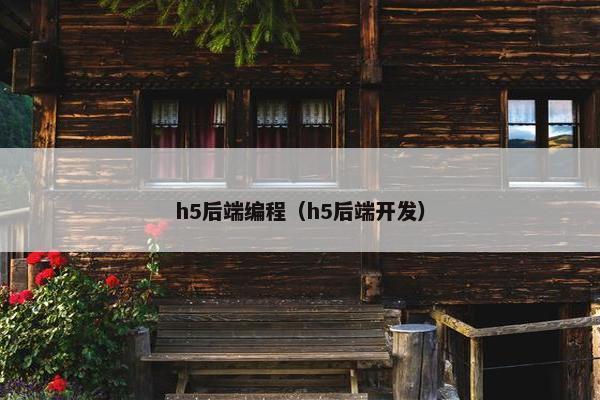 h5后端编程（h5后端开发）