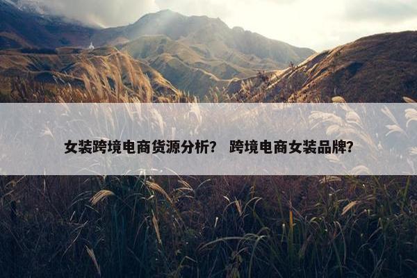女装跨境电商货源分析？ 跨境电商女装品牌？