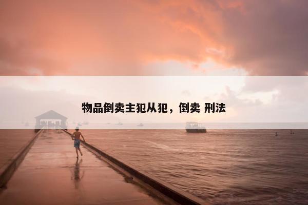 物品倒卖主犯从犯，倒卖 刑法