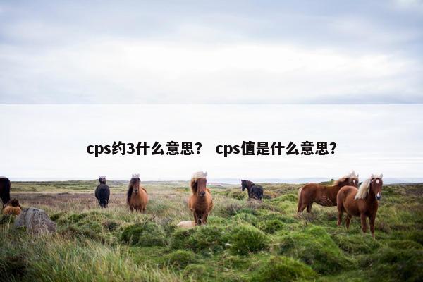 cps约3什么意思？ cps值是什么意思？