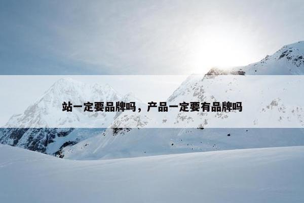 站一定要品牌吗，产品一定要有品牌吗