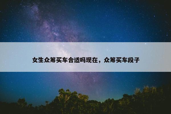 女生众筹买车合适吗现在，众筹买车段子