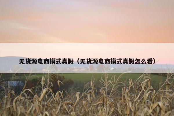 无货源电商模式真假（无货源电商模式真假怎么看）