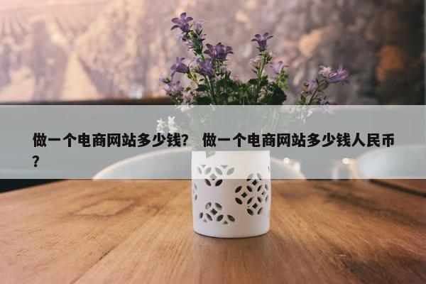 做一个电商网站多少钱？ 做一个电商网站多少钱人民币？