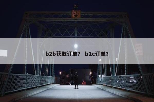 b2b获取订单？ b2c订单？