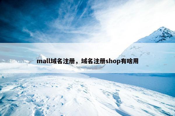 mall域名注册，域名注册shop有啥用