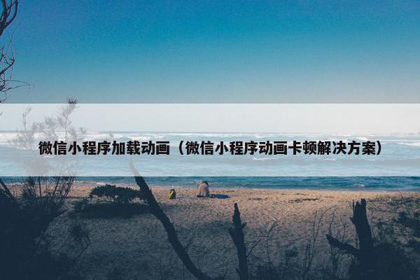 微信小程序加载动画（微信小程序动画卡顿解决方案）