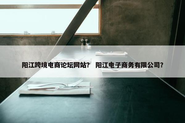 阳江跨境电商论坛网站？ 阳江电子商务有限公司？