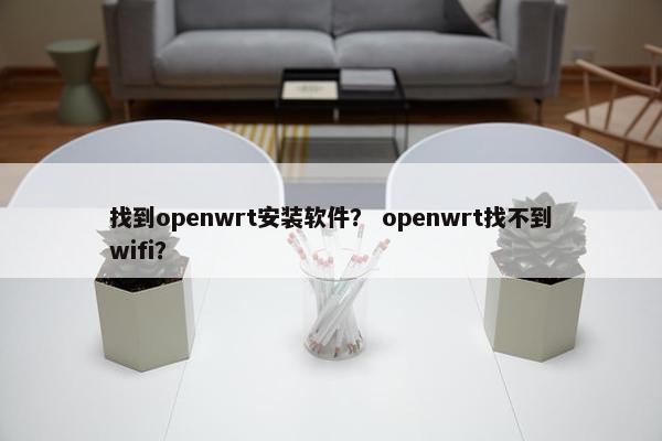 找到openwrt安装软件？ openwrt找不到wifi？