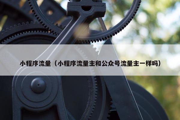 小程序流量（小程序流量主和公众号流量主一样吗）