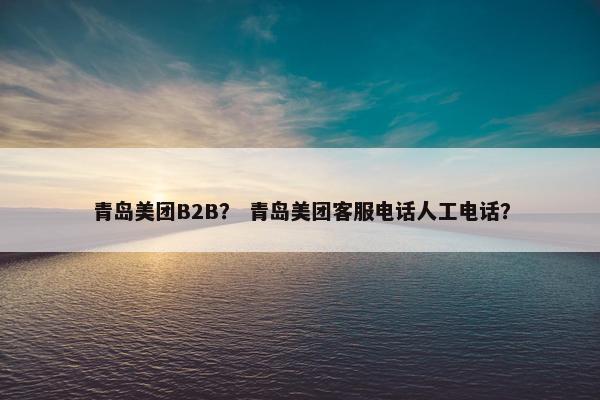 青岛美团B2B？ 青岛美团客服电话人工电话？