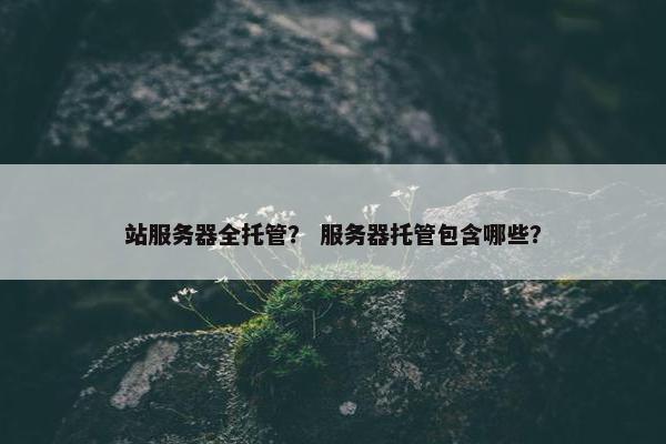 站服务器全托管？ 服务器托管包含哪些？