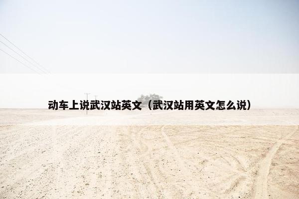 动车上说武汉站英文（武汉站用英文怎么说）