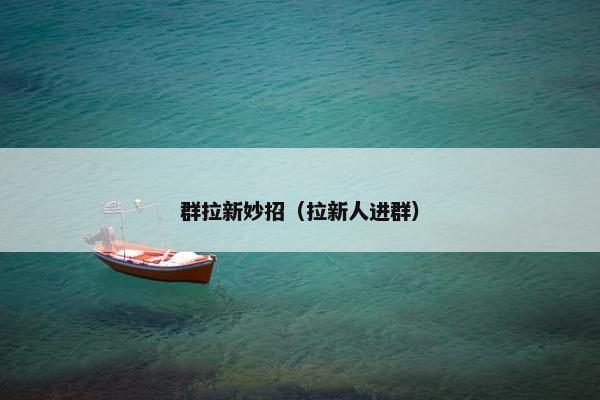 群拉新妙招（拉新人进群）