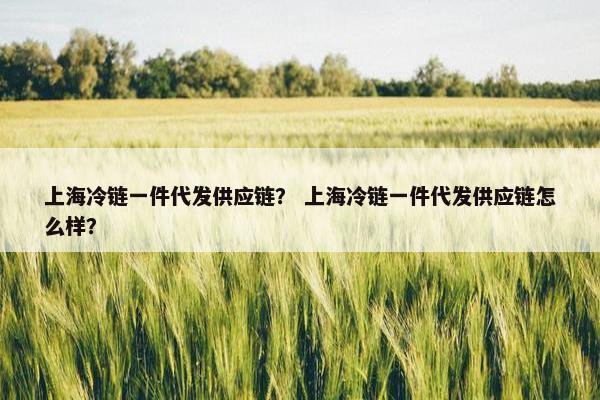 上海冷链一件代发供应链？ 上海冷链一件代发供应链怎么样？