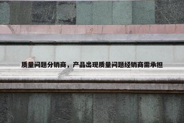质量问题分销商，产品出现质量问题经销商需承担