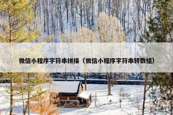 微信小程序字符串拼接（微信小程序字符串转数组）
