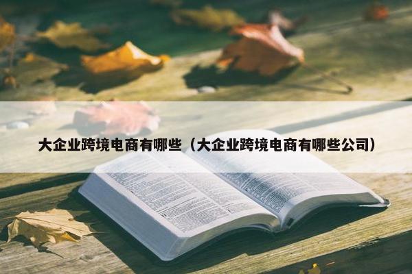大企业跨境电商有哪些（大企业跨境电商有哪些公司）