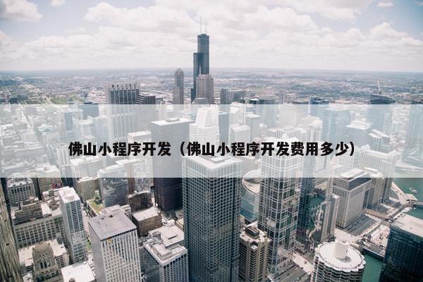 佛山小程序开发（佛山小程序开发费用多少）