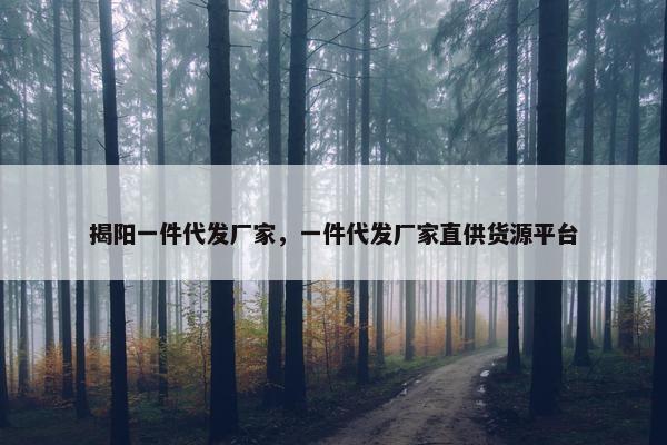 揭阳一件代发厂家，一件代发厂家直供货源平台