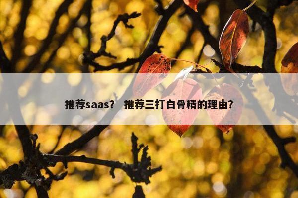 推荐saas？ 推荐三打白骨精的理由？