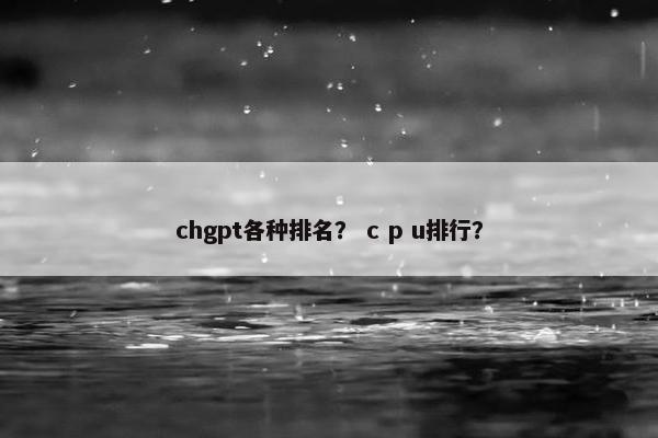 chgpt各种排名？ c p u排行？