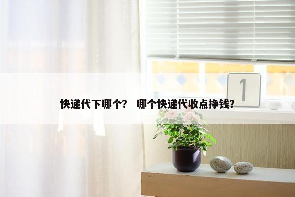 快递代下哪个？ 哪个快递代收点挣钱？