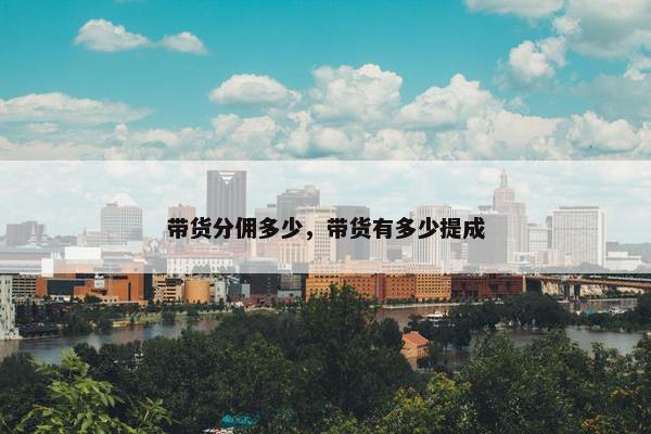 带货分佣多少，带货有多少提成