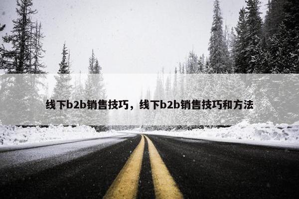 线下b2b销售技巧，线下b2b销售技巧和方法