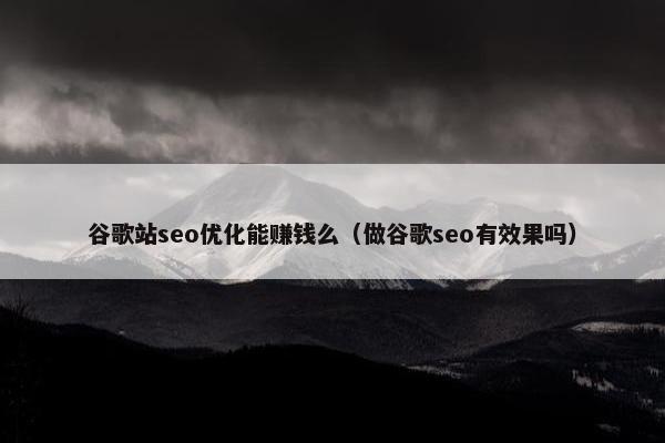 谷歌站seo优化能赚钱么（做谷歌seo有效果吗）