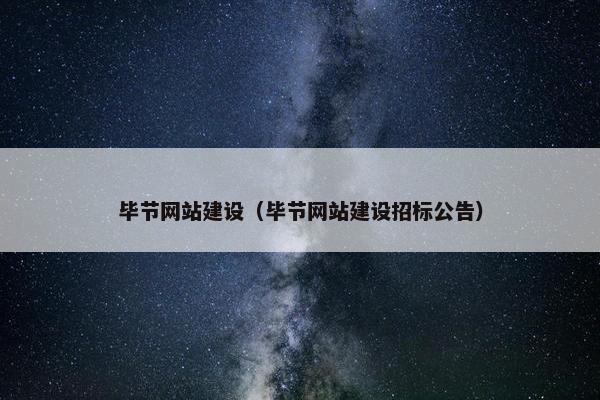 毕节网站建设（毕节网站建设招标公告）