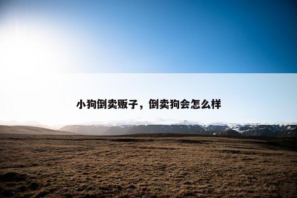 小狗倒卖贩子，倒卖狗会怎么样