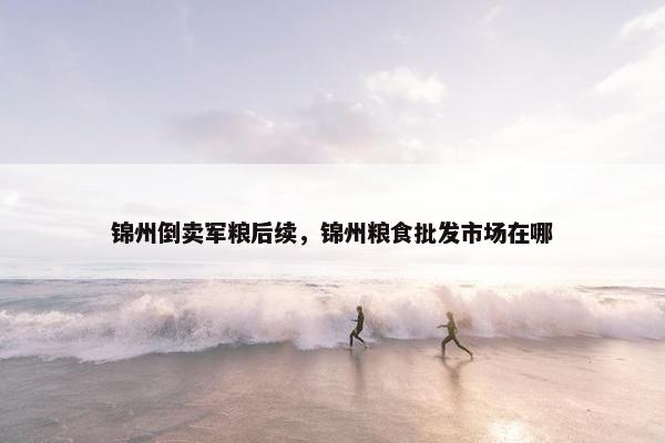 锦州倒卖军粮后续，锦州粮食批发市场在哪