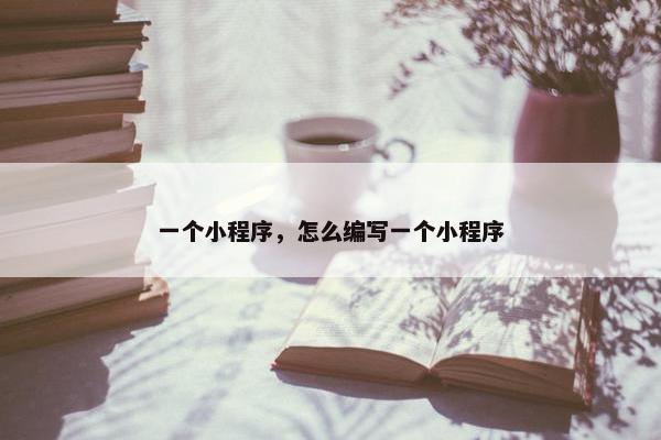 一个小程序，怎么编写一个小程序