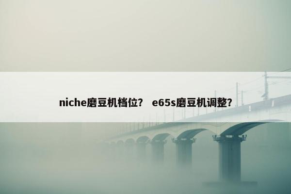 niche磨豆机档位？ e65s磨豆机调整？
