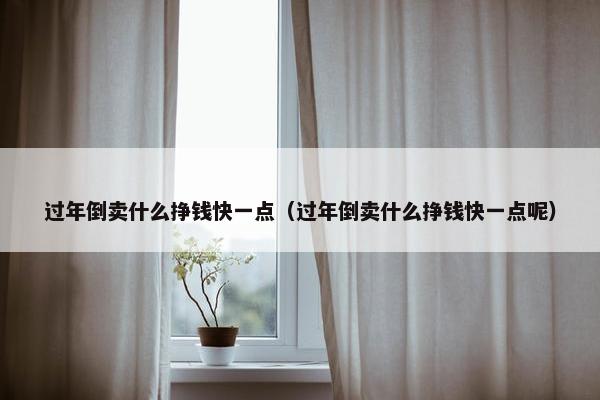 过年倒卖什么挣钱快一点（过年倒卖什么挣钱快一点呢）