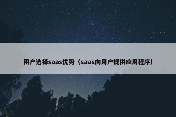用户选择saas优势（saas向用户提供应用程序）