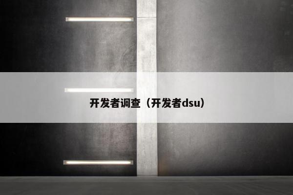 开发者调查（开发者dsu）