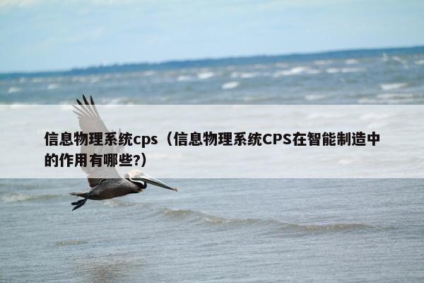 信息物理系统cps（信息物理系统CPS在智能制造中的作用有哪些?）