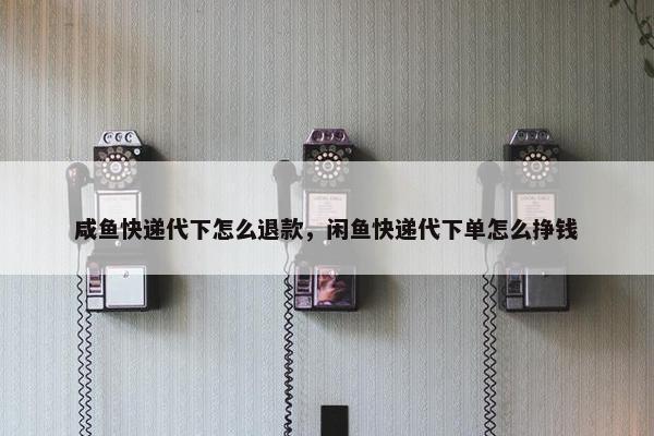 咸鱼快递代下怎么退款，闲鱼快递代下单怎么挣钱