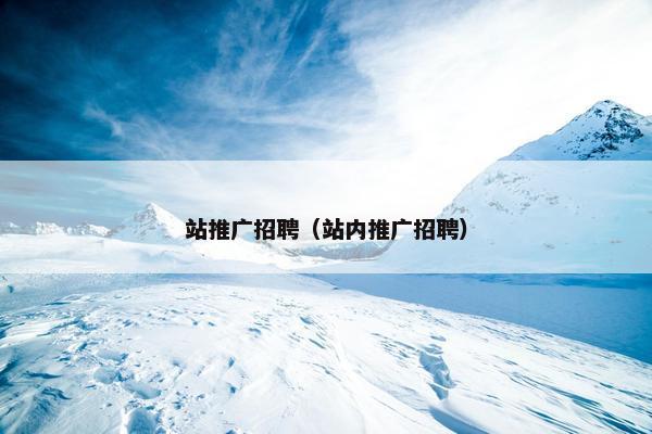 站推广招聘（站内推广招聘）