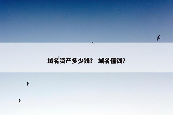 域名资产多少钱？ 域名值钱？