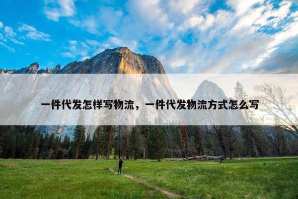 一件代发怎样写物流，一件代发物流方式怎么写