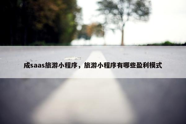 成saas旅游小程序，旅游小程序有哪些盈利模式