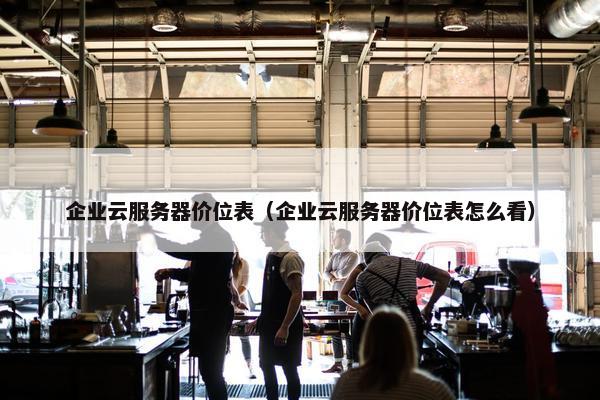 企业云服务器价位表（企业云服务器价位表怎么看）