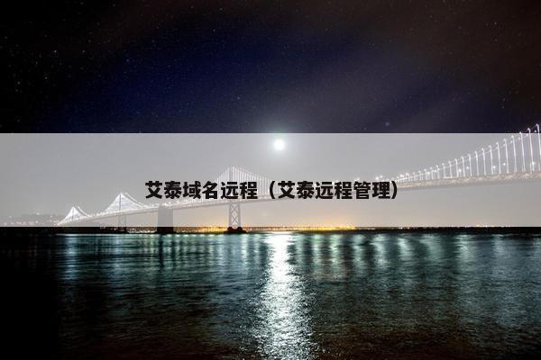 艾泰域名远程（艾泰远程管理）
